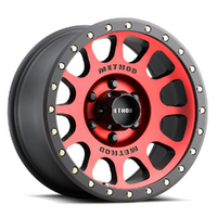 Method 305-HD NV [Bore Size: 108] [CHOOSE STYLE: Red Face] [Loadrating: 1651.07488kg] [SIZE BOLT OFFSET SPACING: 17x8.5 6x139.7 0] [Stud Pattern: 6 x 